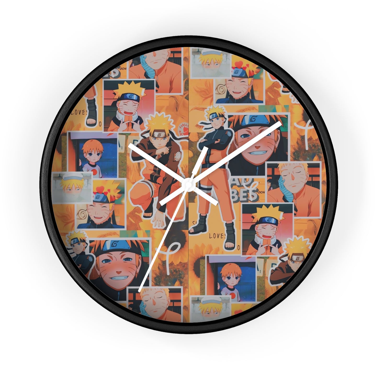 Naruto Uzumaki Sunflower Blaze Collage Wall Clock