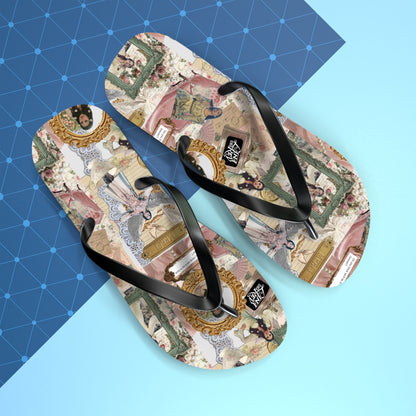 Lana Del Rey Victorian Collage Flip Flops