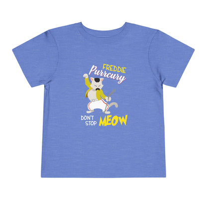 Queen Don't Stop Meow Freddie Purrcury Toddler Short Sleeve Tee