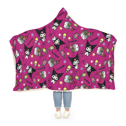 Kuromi Ice Cream Sundae Pattern Snuggle Blanket