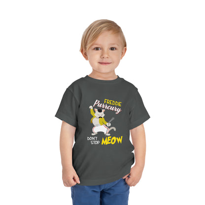 Queen Don't Stop Meow Freddie Purrcury Toddler Short Sleeve Tee