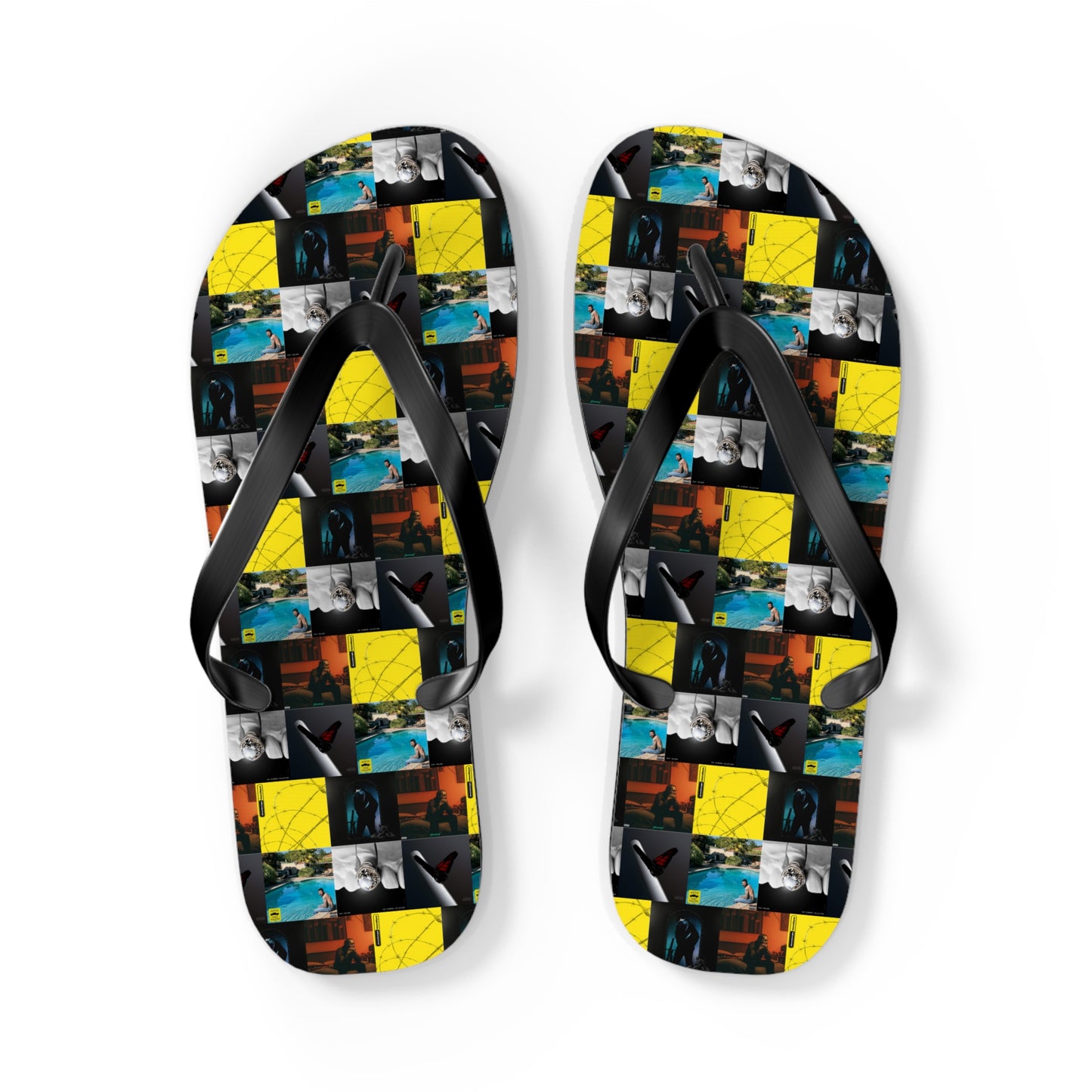 Post Malone On Tour Collage Flip Flops