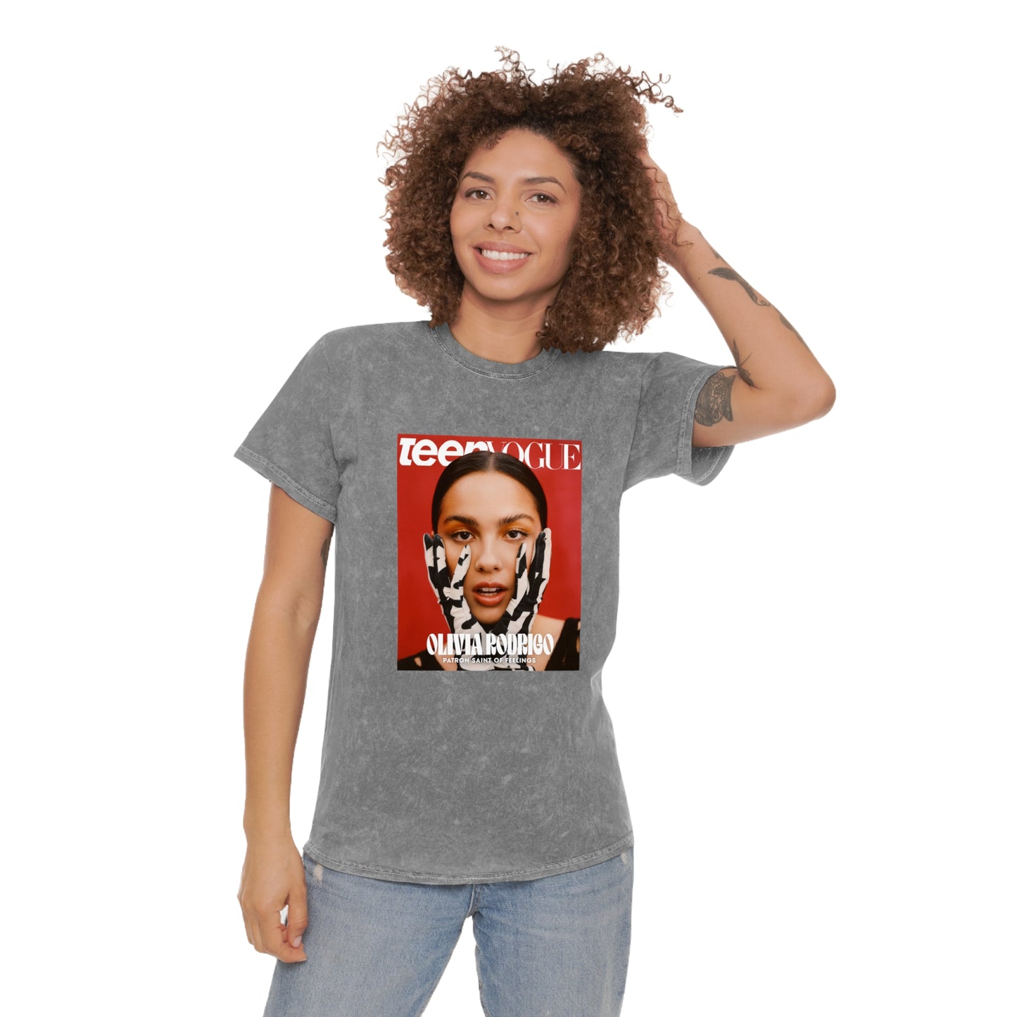 Olivia Rodrigo Teen Vogue Magazine Cover Unisex Mineral Wash Vintage Tee Shirt