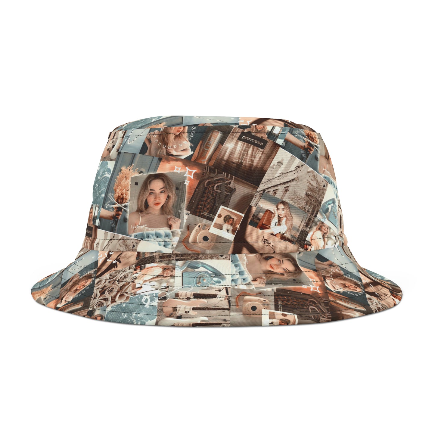 Sabrina Carpenter Peachy Princess Collage Bucket Hat