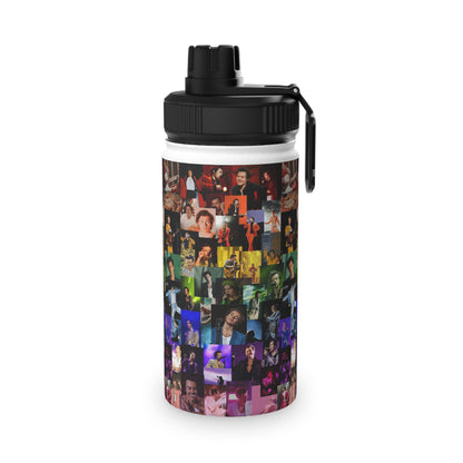 Harry Styles Rainbow Photo Collage Stainless Steel Sports Lid Water Bottle