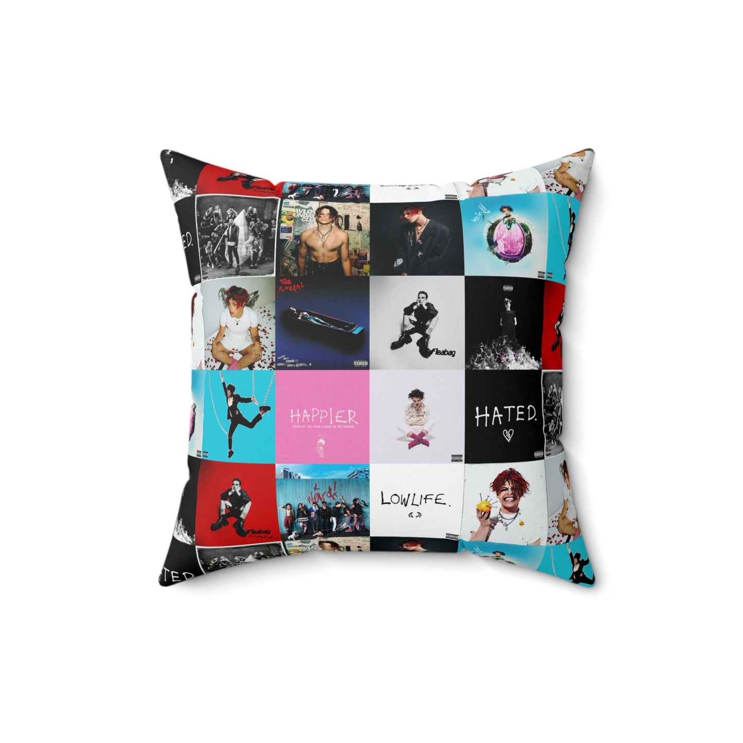 YUNGBLUD Album Cover Art Collage Spun Polyester Square Pillow