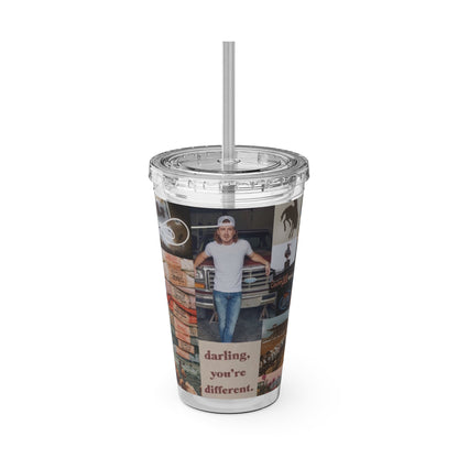 Morgan Wallen Darling You're Different Collage Sunsplash Tumbler with Straw