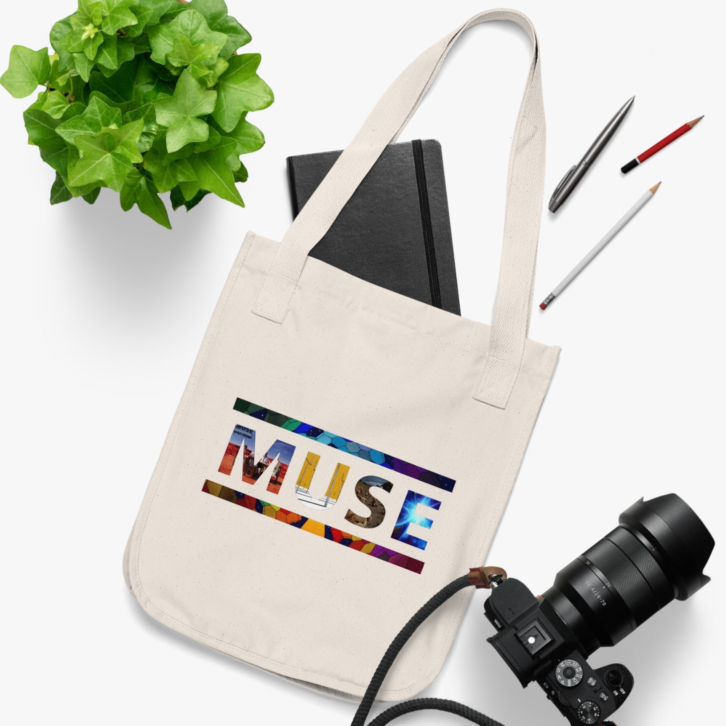 Muse Album Art Letters Organic Canvas Tote Bag