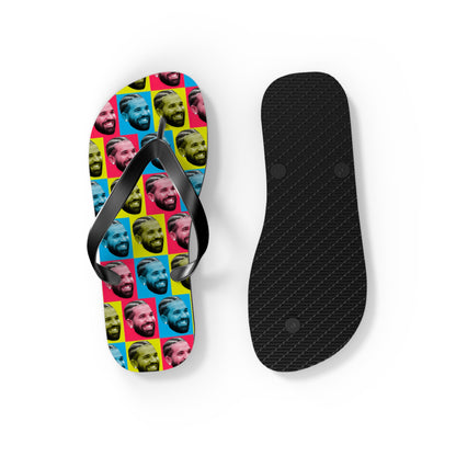 Drake Colored Checker Faces Flip Flops