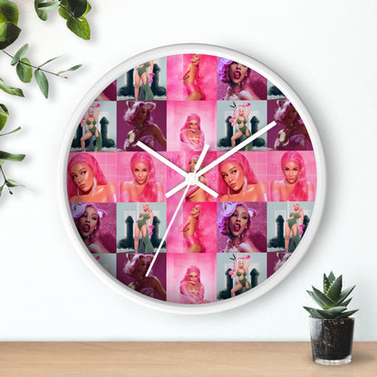 Doja Cat Hot Pink Mosaic Wall Clock