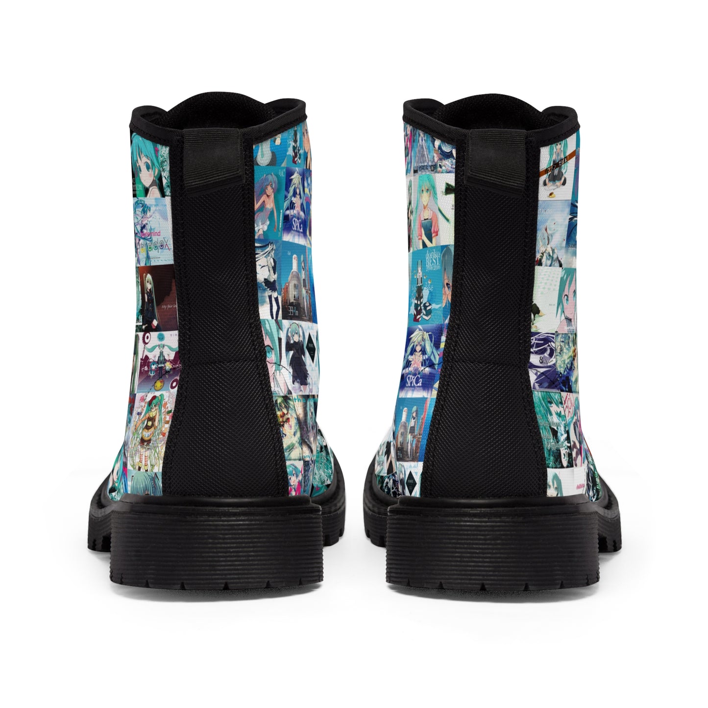 Hatsune Miku Album Cover Collage Women's Canvas Boots