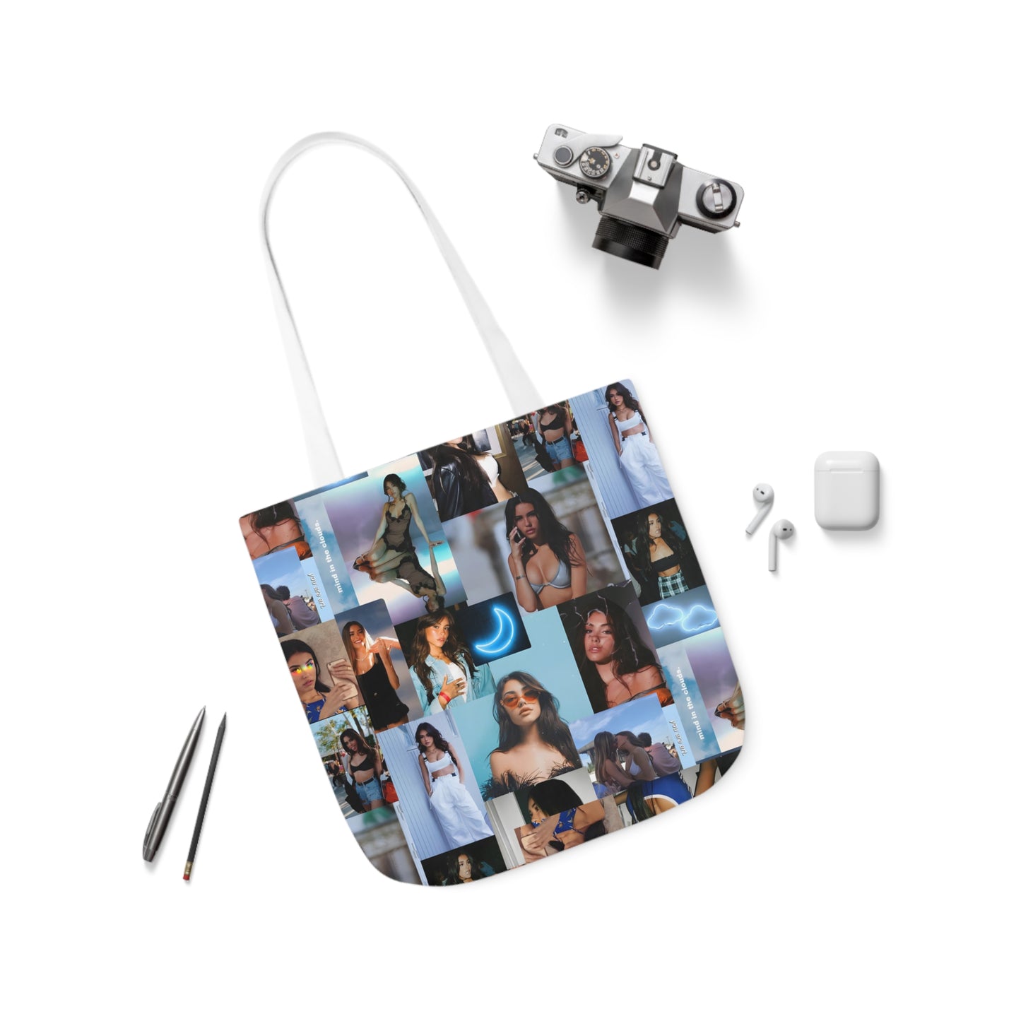 Madison Beer Mind In The Clouds Collage Polyester Canvas Tote Bag