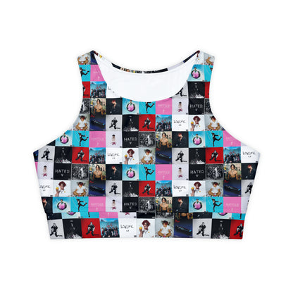 YUNGBLUD Album Cover Art Collage Fully Lined Padded Sports Bra