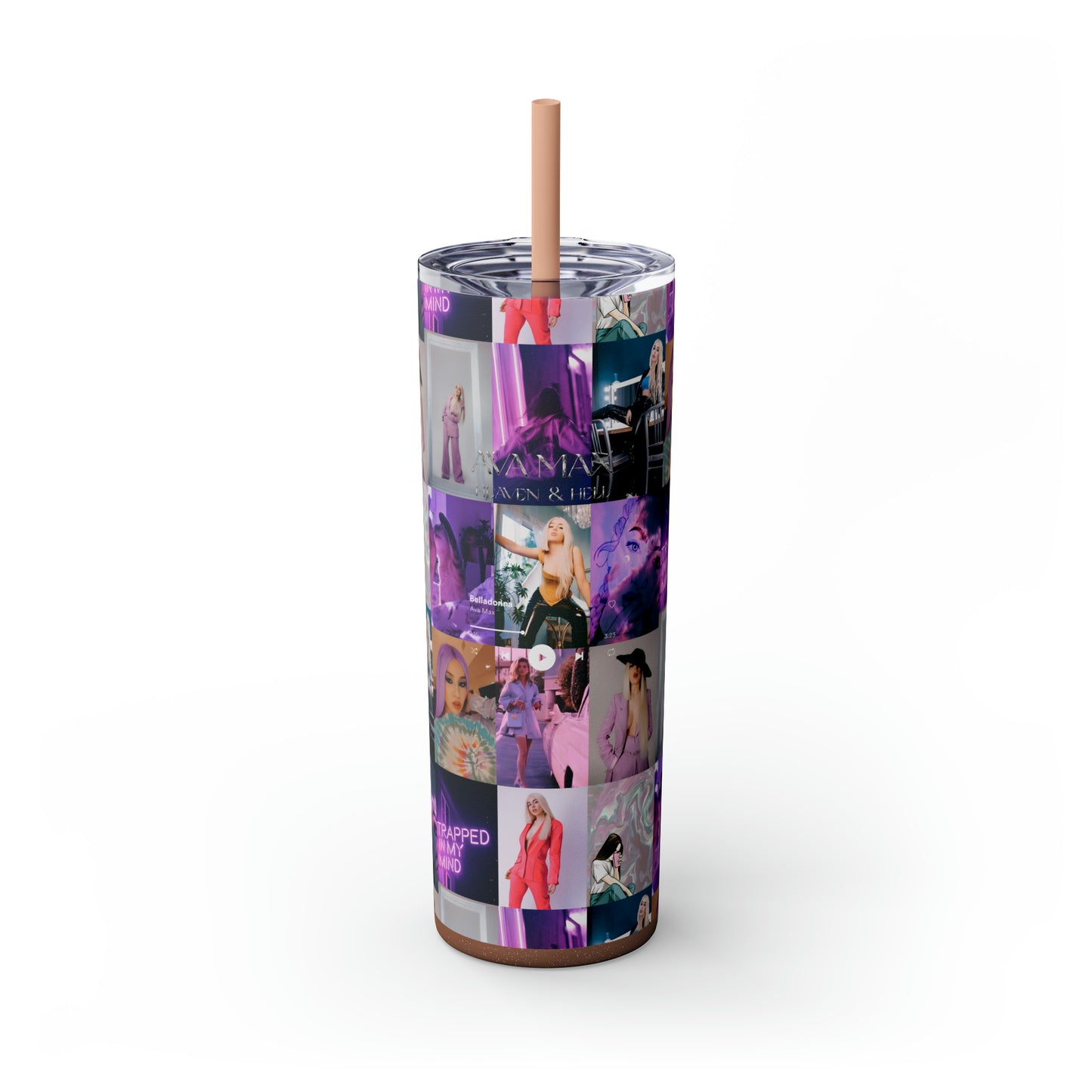 Ava Max Belladonna Photo Collage Skinny Tumbler with Straw