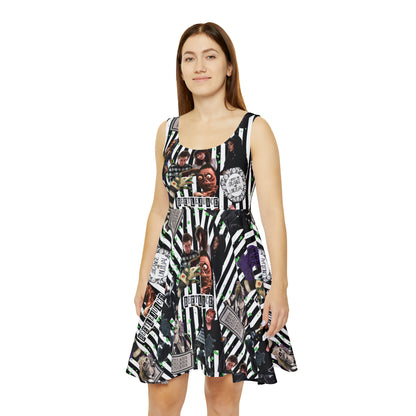 Beetlejuice Strange And Unusual Collage Women's Skater Dress