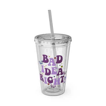 Olivia Rodrigo Bad Idea Right? Sunsplash Tumbler with Straw