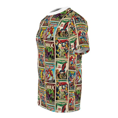 Marvel Comic Book Cover Collage Unisex Tee Shirt