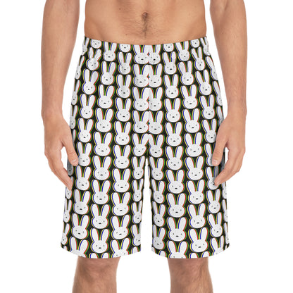 Bad Bunny Logo Pattern Men's Board Shorts