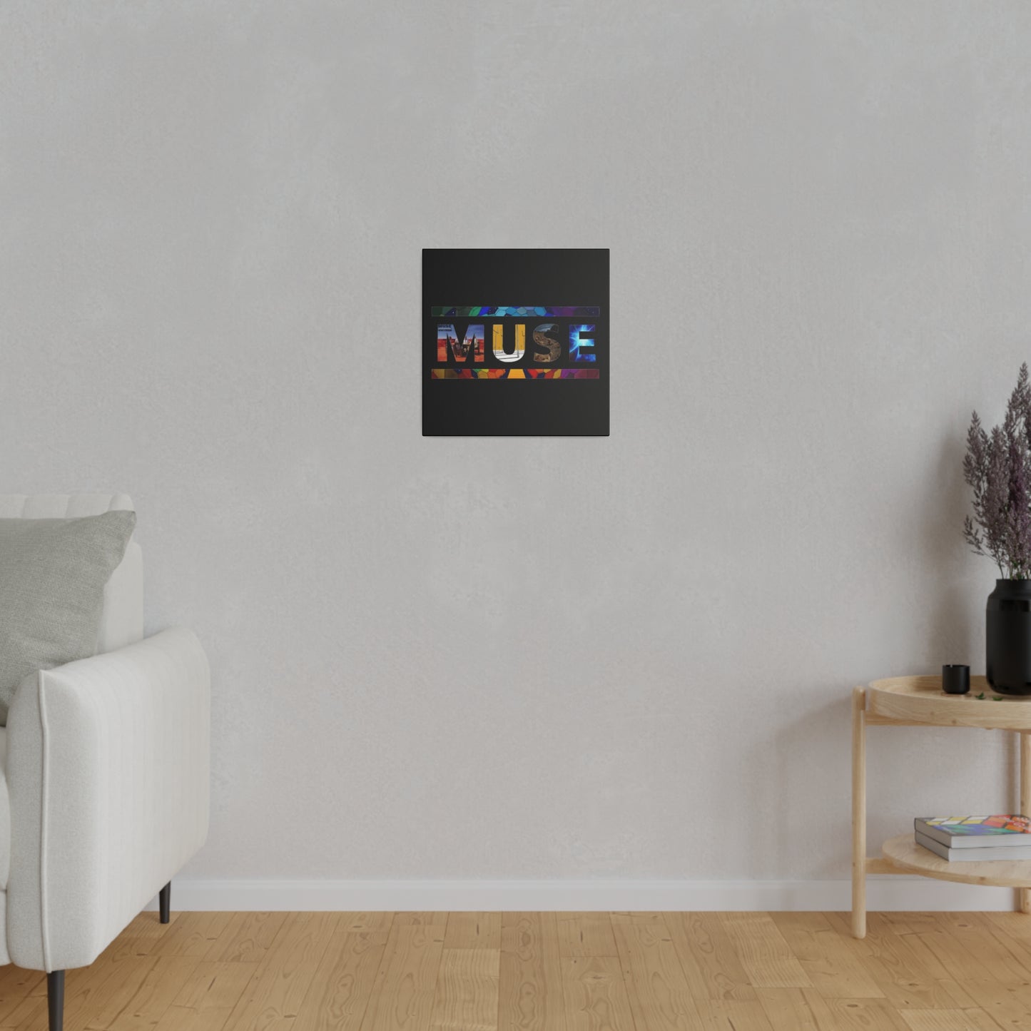 Muse Album Art Letters Thin Matte Stretched Canvas