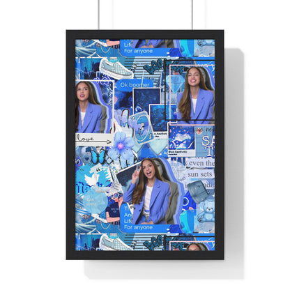 Olivia Rodrigo Blue Aesthetic Collage Framed Print