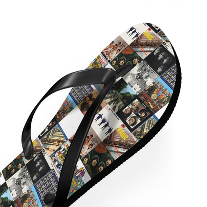 The Beatles Album Cover Collage Flip Flops