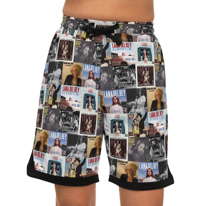 Lana Del Rey Album Cover Collage Basketball Rib Shorts