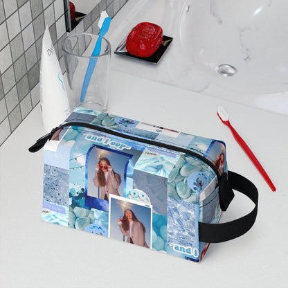 Olivia Rodrigo Light Blue Aesthetic Collage Toiletry Bag
