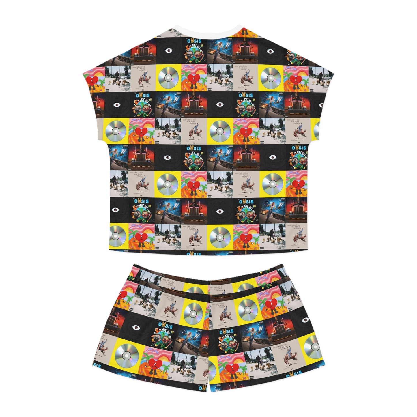 Bad Bunny Album Art Collage Women's Short Pajama Set