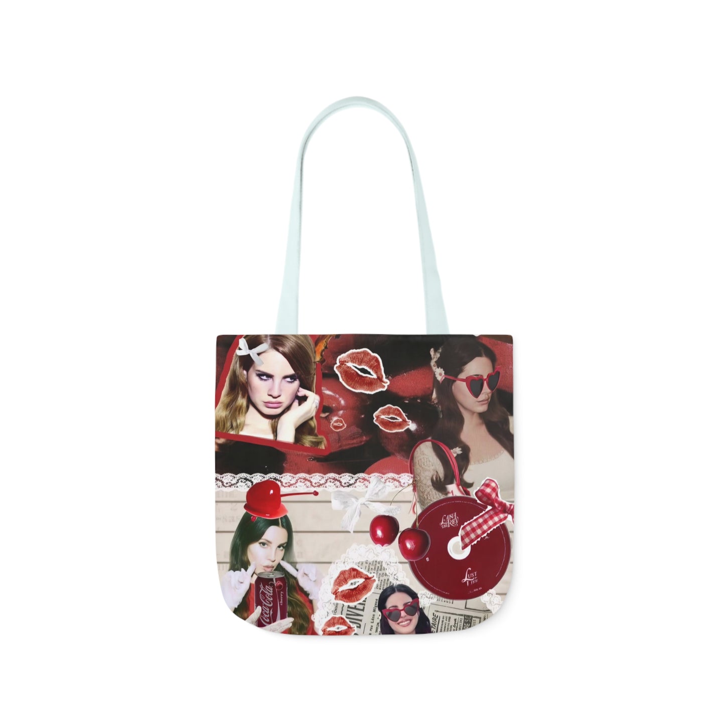 Lana Del Rey Cherry Coke Collage Polyester Canvas Tote Bag