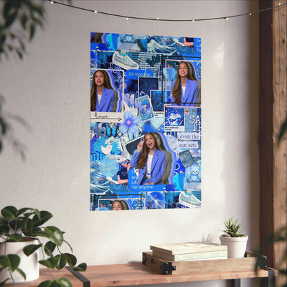 Olivia Rodrigo Blue Aesthetic Collage Matte Poster