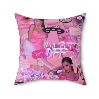 Ariana Grande Purple Vibes Collage Spun Polyester Square Pillow