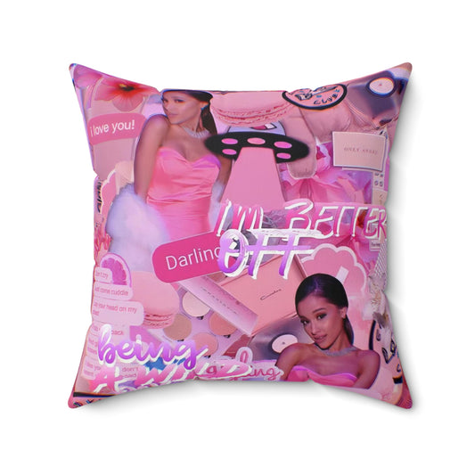 Ariana Grande Purple Vibes Collage Spun Polyester Square Pillow