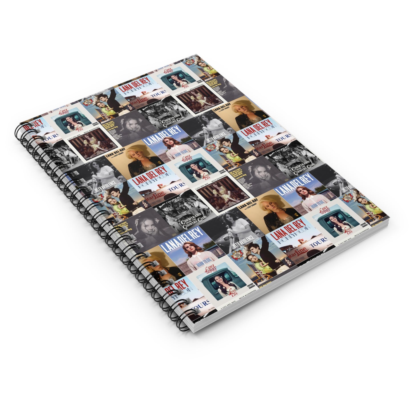 Lana Del Rey Album Cover Collage Ruled Line Spiral Notebook