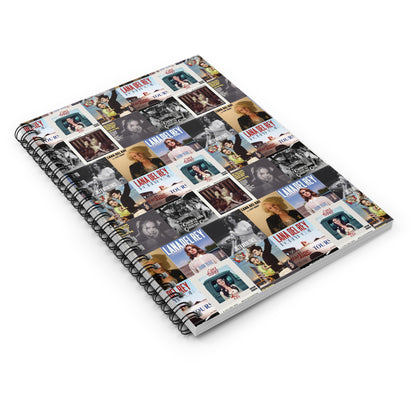 Lana Del Rey Album Cover Collage Ruled Line Spiral Notebook