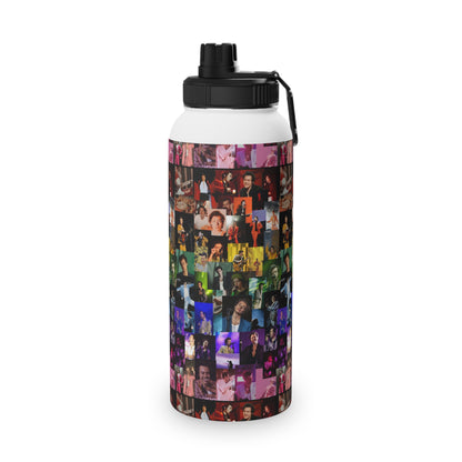 Harry Styles Rainbow Photo Collage Stainless Steel Sports Lid Water Bottle