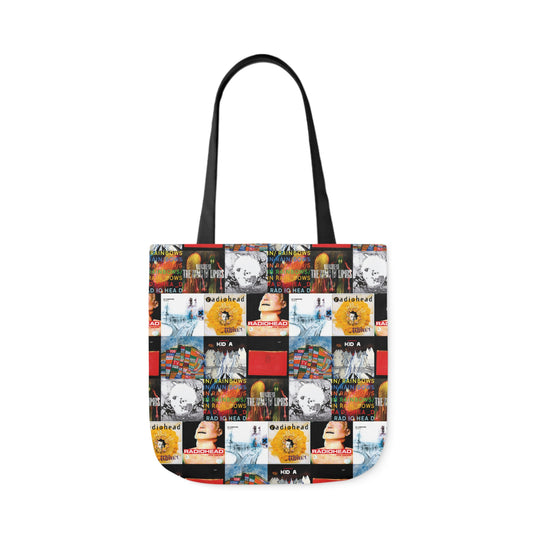 Radiohead Album Cover Collage Polyester Canvas Tote Bag