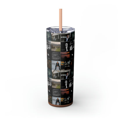 Morgan Wallen Album Cover Collage Skinny Tumbler with Straw