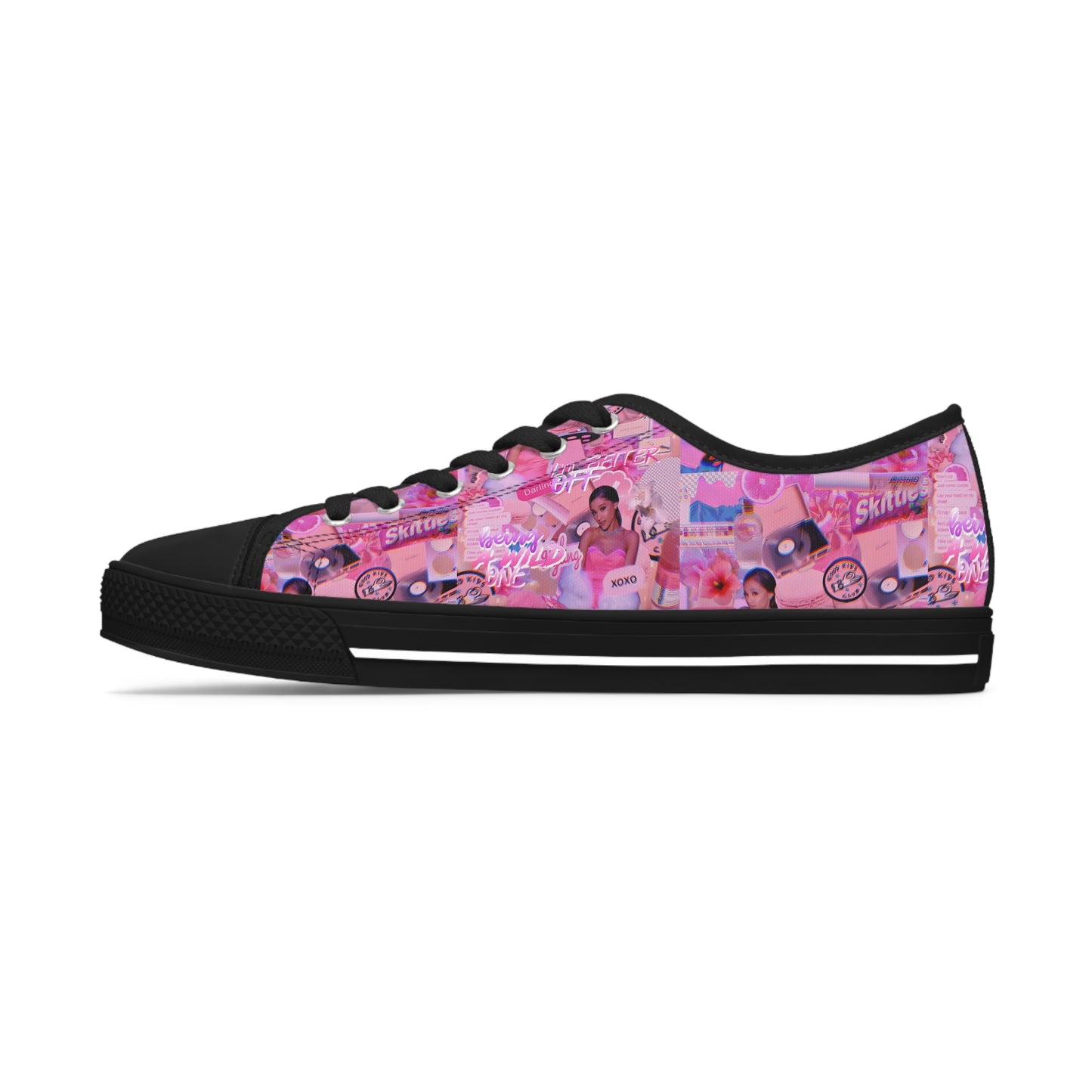 Ariana Grande Purple Vibes Collage Women's Low Top Sneakers