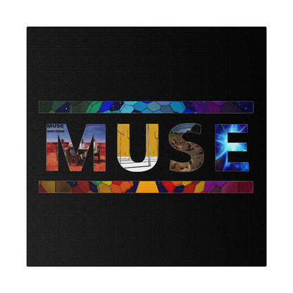 Muse Album Art Letters Thin Matte Stretched Canvas