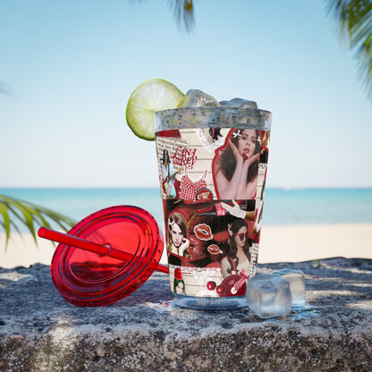 Lana Del Rey Cherry Coke Collage Sunsplash Tumbler with Straw