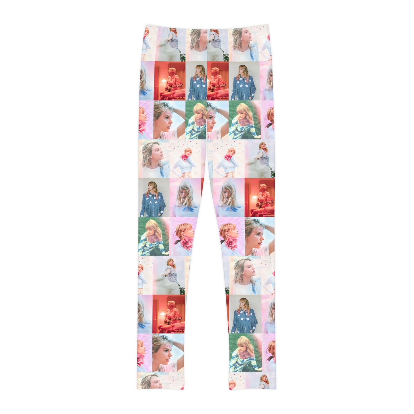 Taylor Swift Lover Era Photo Mosaic Youth Full-Length Leggings