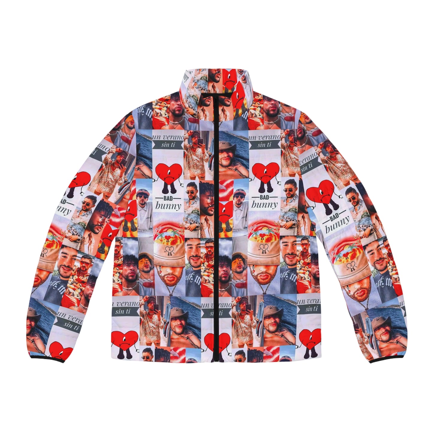 Bad Bunny Un Verano Sin Ti Photo Collage Men's Puffer Jacket