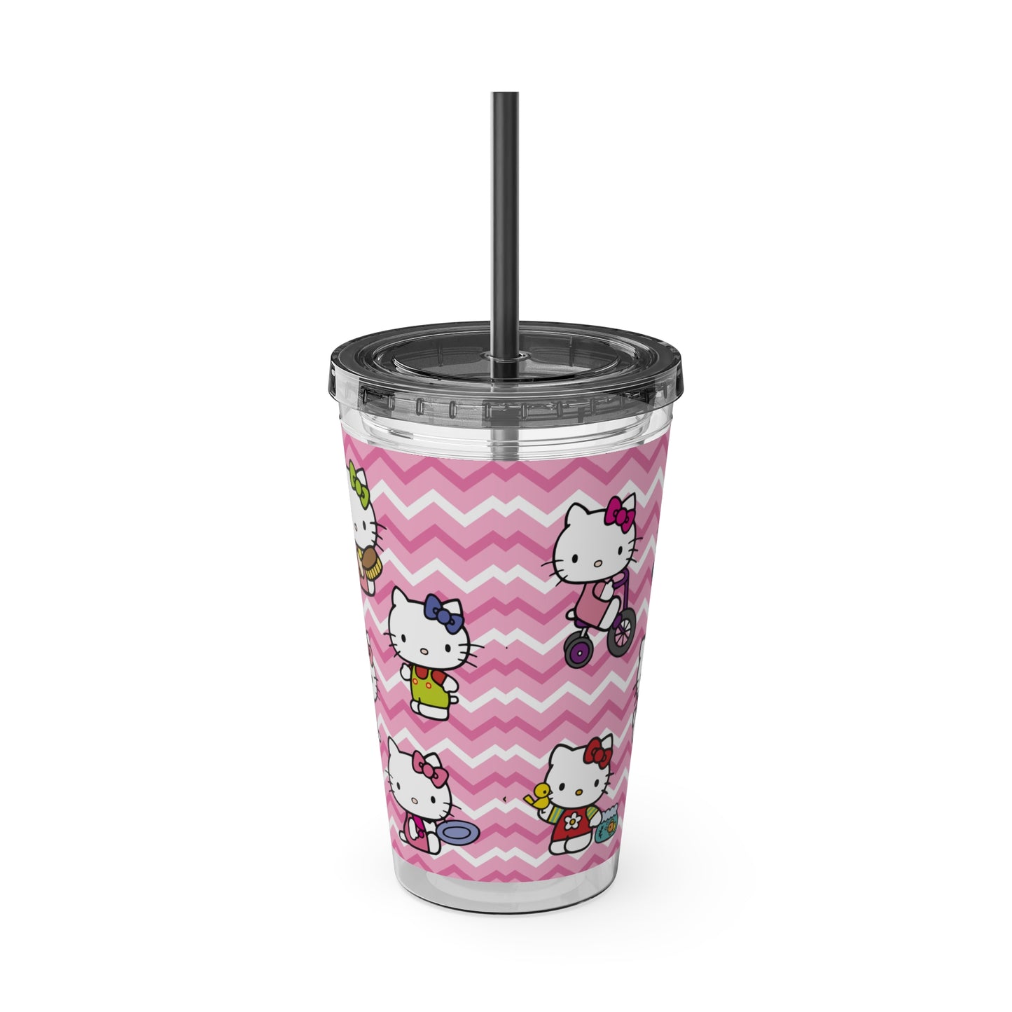 Hello Kitty Playtime Collage Sunsplash Tumbler with Straw