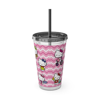 Hello Kitty Playtime Collage Sunsplash Tumbler with Straw