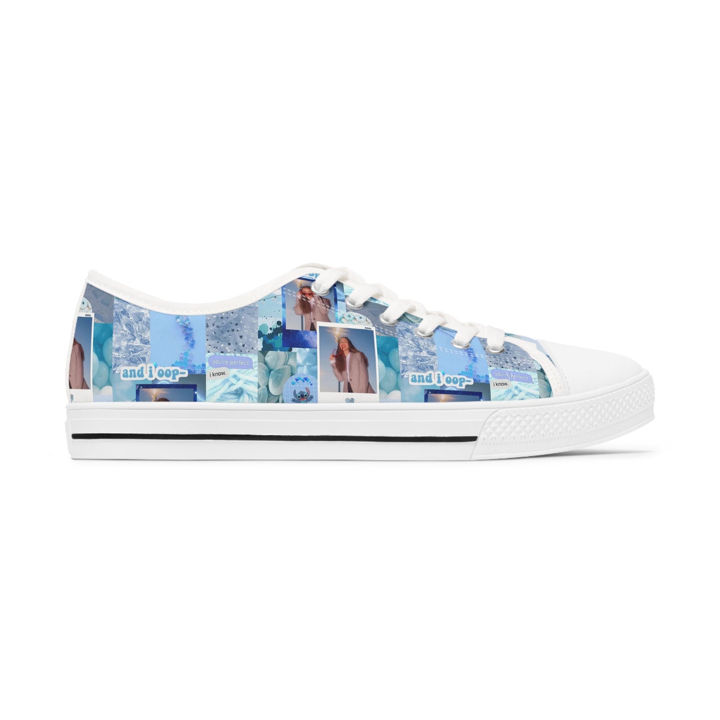 Olivia Rodrigo Light Blue Aesthetic Collage Women's Low Top Sneakers