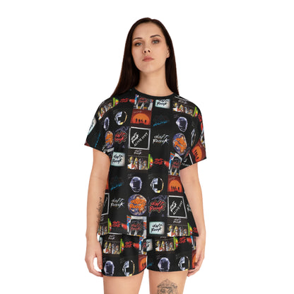 Daft Punk Album Cover Art Collage Women's Short Pajama Set