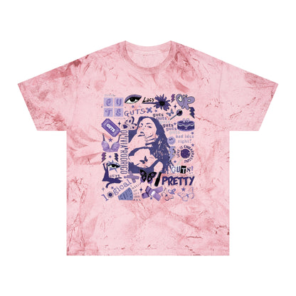 Olivia Rodrigo Guts Tour Collage Unisex Color Blast T-Shirt