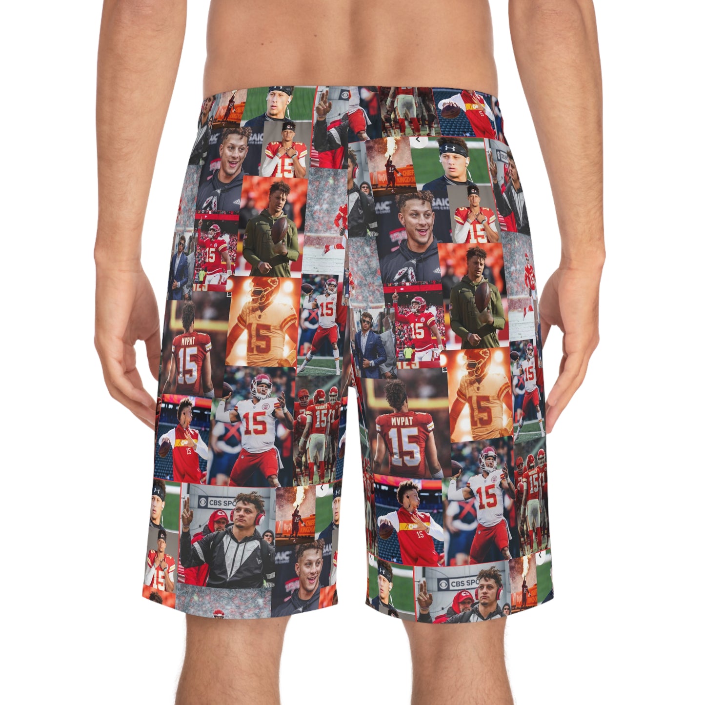 Patrick Mahomes Chiefs MVPAT Photo Collage Men's Board Shorts