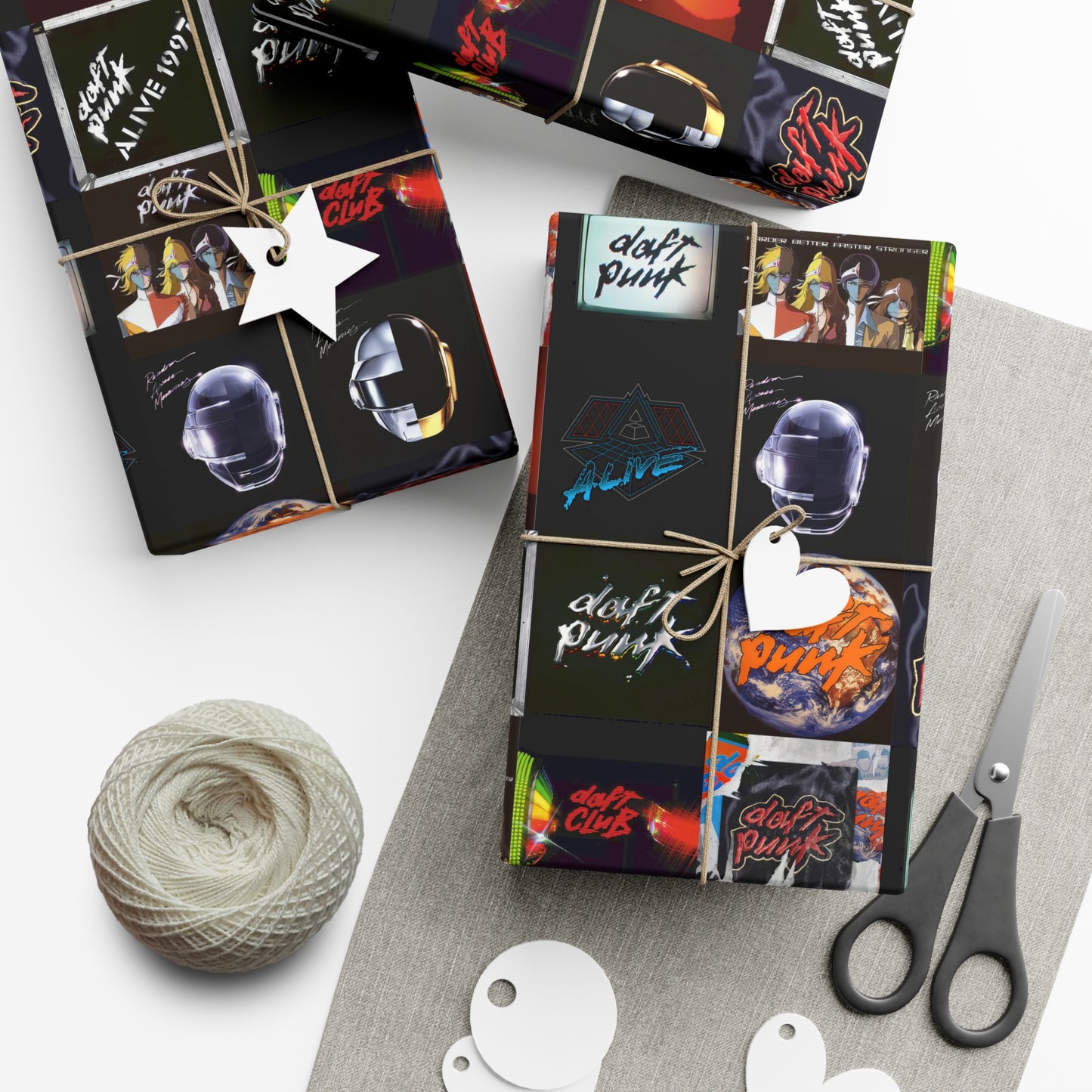 Daft Punk Album Cover Art Collage Gift Wrap Paper