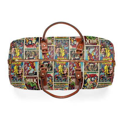 Marvel Comic Book Cover Collage Waterproof Travel Bag